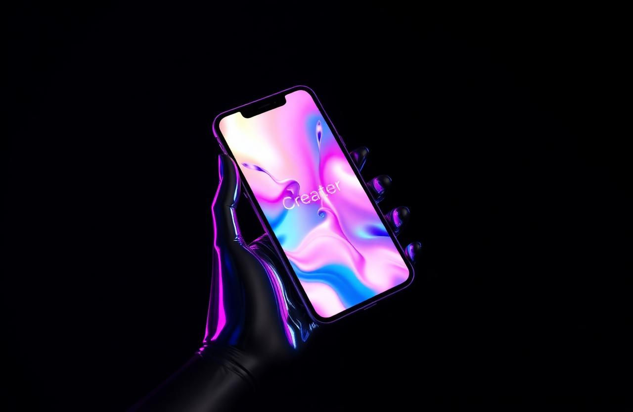 AI UGC video generator producing vertical creator-style clips on glowing mobile screens