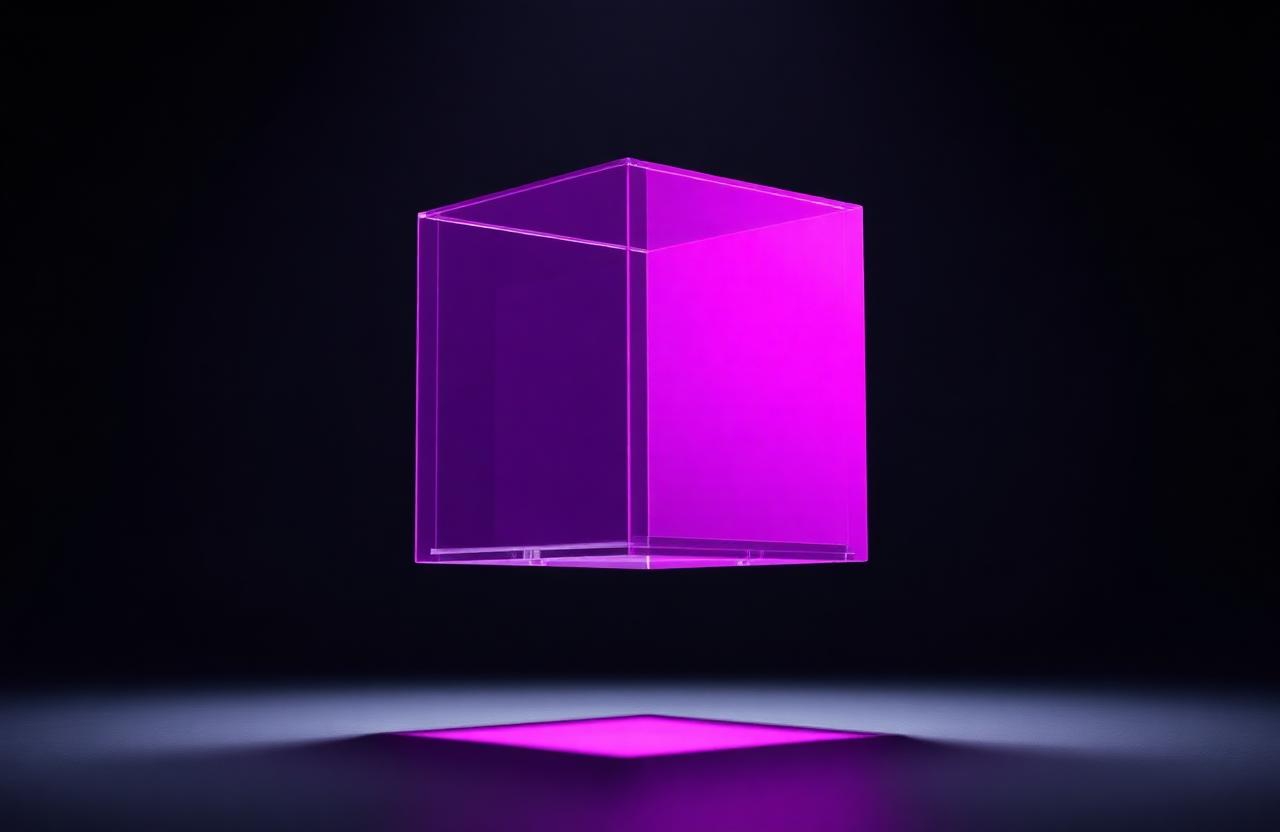 AI Facebook and Meta ads generator layering multi-format creative on an iridescent chrome background