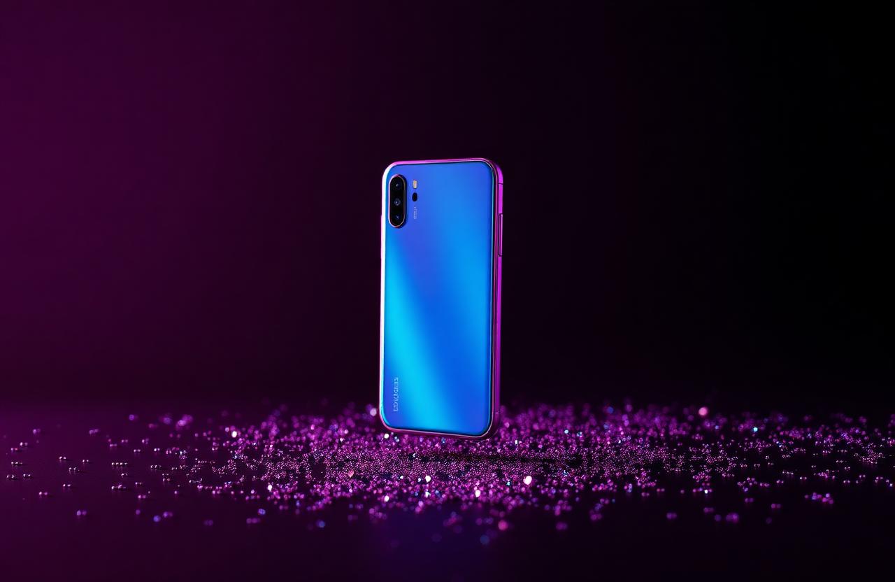AI TikTok ads generator producing native 9:16 vertical ad screens glowing under violet studio light